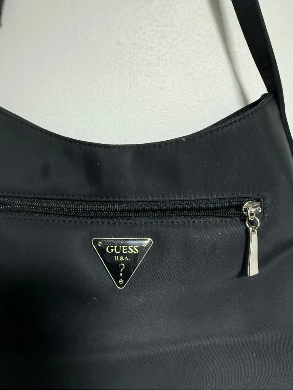 Guess Black Nylon Y2K Baguette Shoulder Bag Adjustable Strap - Picture 11 of 11